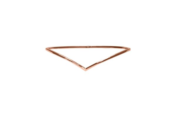 Rose Gold Wishbone Primrose Hill Bangle - Rose Gold Vermeil