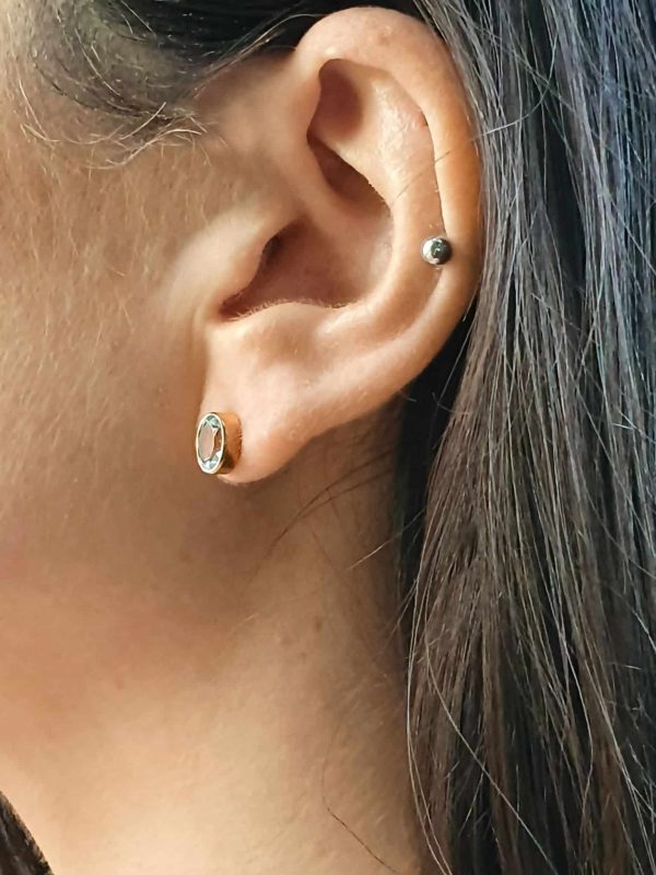 Topaz Oval Earrings Maddox Street Oval Stud - Topaz in Gold Vermeil