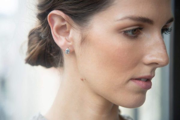 _66C7491 Maddox Street Oval Stud - Topaz in Silver