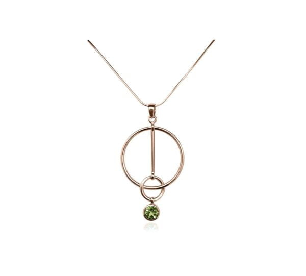 Peridot Necklace Rose Gold Vermeil