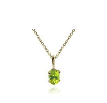 Peridot Vermeil Necklace 18ct Gold