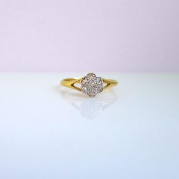 18ct Gold Diamond Floral Cluster Ring