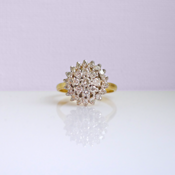 18ct Gold Brilliant-cut Diamond Cluster Ring
