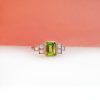 Peridot Platinum 3 Platinum Peridot & Diamond Dress Ring