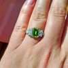 Peridot ring on hand Platinum Peridot & Diamond Dress Ring